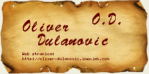 Oliver Dulanović vizit kartica